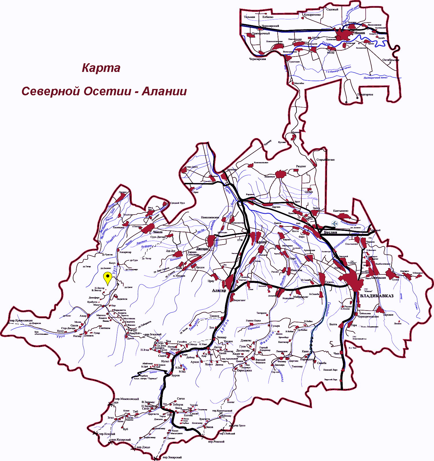 Где находится осетия карта